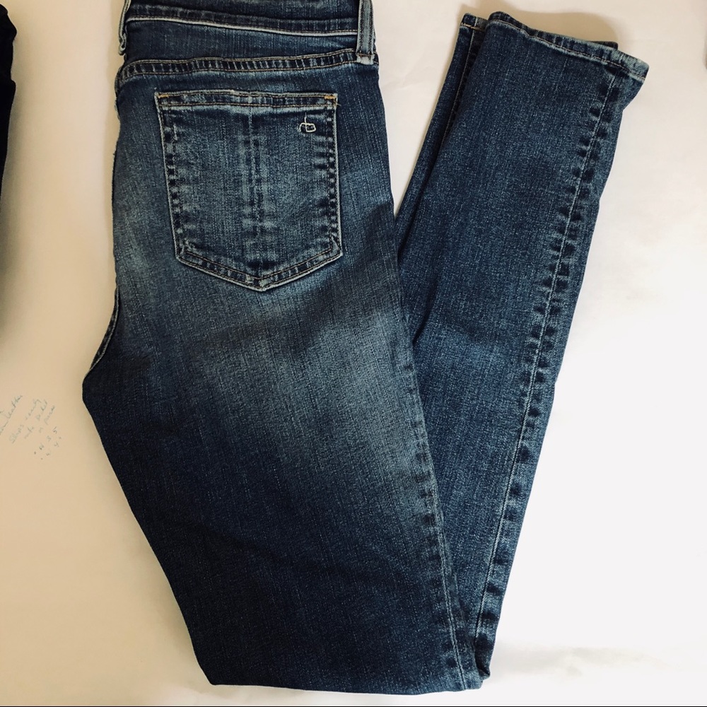 Rag & Bone High-Rise Skinny Jeans w Knee Hole